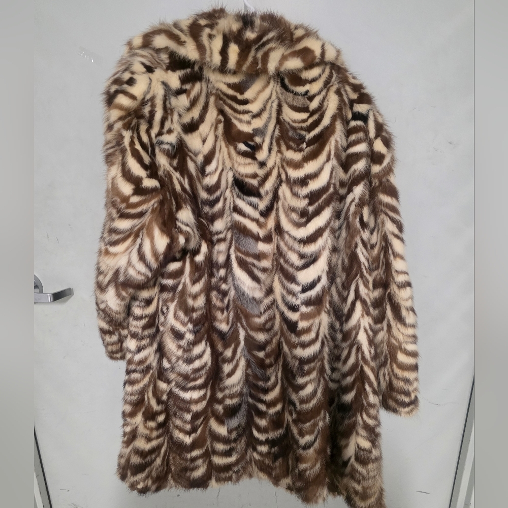 AUTHENTIC MINK FUR ~ MOTTLE VINTAGE FUR COAT  SIZE: 2XL - Picture 3 of 10